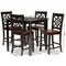 Baxton Studio Nicolette Modern and Contemporary Two-Tone Dark Brown and Walnut Brown Finished Wood 5-Piece Pub Set 176-11425-9776-Zoro - alternate 9